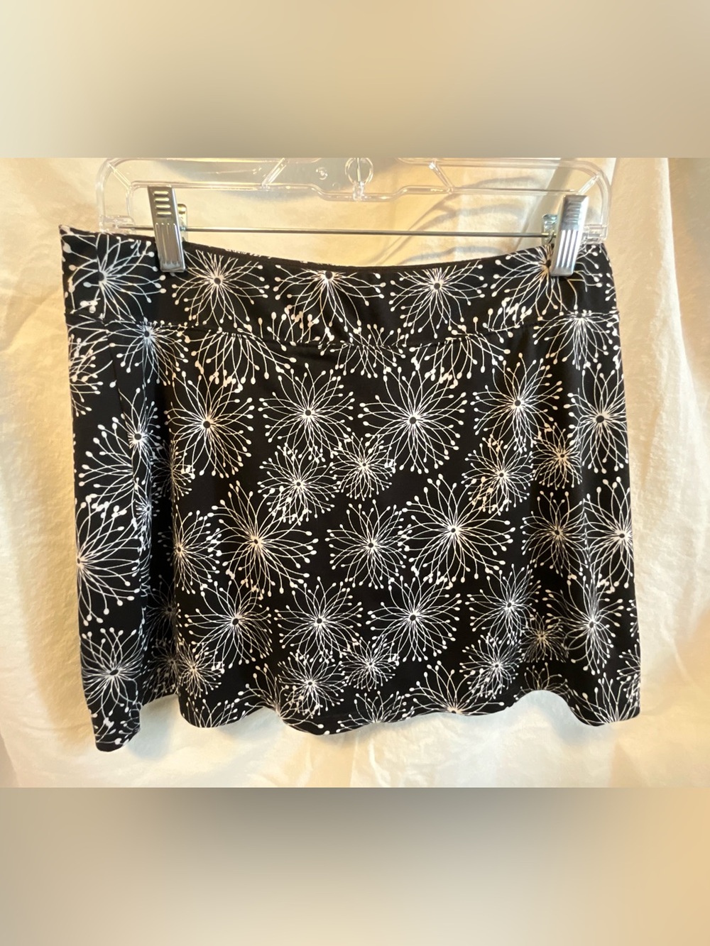Tranquility by Colorado Clothing Black Skorts with White Floral Burst Print